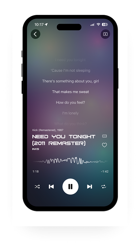 Tunetrack app screenshot showing a music video playing