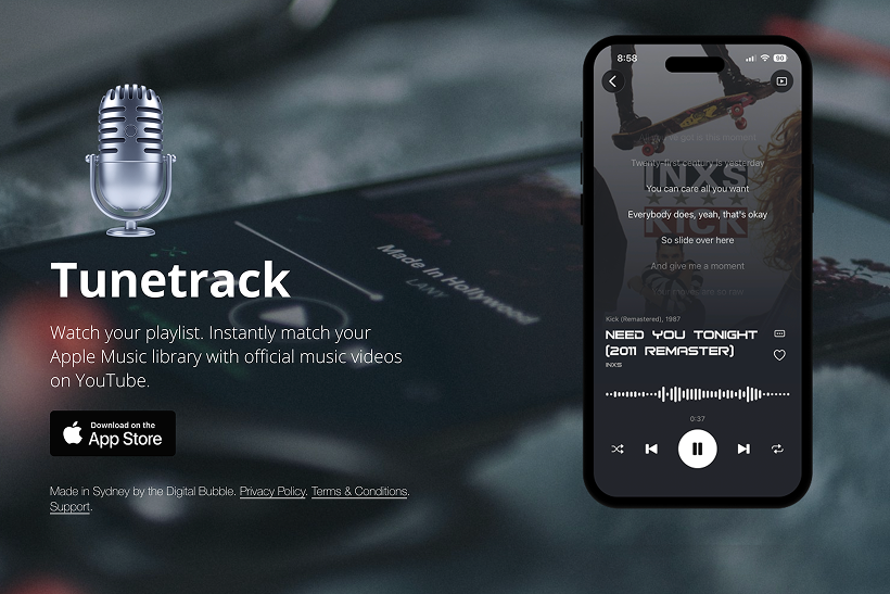 Tunetrack app screenshot